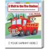 Custom Imprinted Coloring Book - A Visit to the Fire Station Children, educational, coloring, activity, book, safety, fire station coloring book, custom fire department coloring book, kids fire-safety education, firefighter coloring book, fire department giveaways, EMS outreach materials, police department community handouts, children’s safety event items, junior firefighter educational products