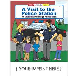 Custom Imprinted Coloring Book - A Visit to the Police Station 