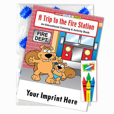 Custom Imprinted Coloring Book Fun Pack - A Trip to the Fire Station