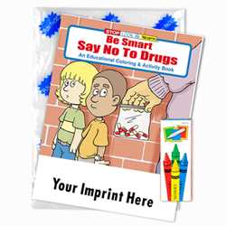 Custom Imprinted Coloring Book Fun Pack - Be Smart, Say No to Drugs 