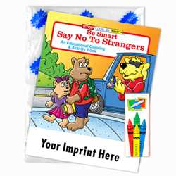 Custom Imprinted Coloring Book Fun Pack - Be Smart, Say No to Strangers 
