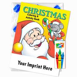 Custom Imprinted Coloring Book Fun Pack - Christmas 