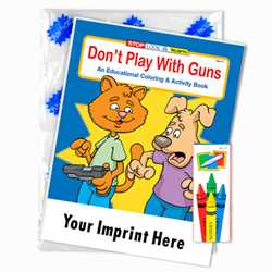 Custom Imprinted Coloring Book Fun Pack - Dont Play with Guns 