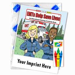 Custom Imprinted Coloring Book Fun Pack - EMTs Help Save Lives 