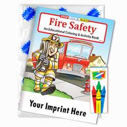 Custom Imprinted Coloring Book Fun Pack - Fire Safety Children, educational, coloring, activity, book, safety