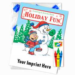 Custom Imprinted Coloring Book Fun Pack - Holiday Fun 