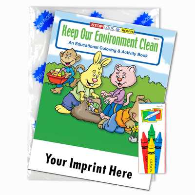Custom Imprinted Coloring Book Fun Pack Keep Our Environment Clean