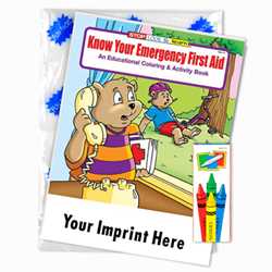 Custom Imprinted Coloring Book Fun Pack - Know Your Emergency First Aid 