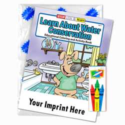 Custom Imprinted Coloring Book Fun Pack - Learn About Water Conservation 