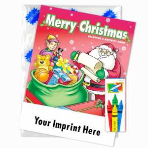 Custom Imprinted Coloring Book Fun Pack - Merry Christmas merry christmas coloring book, holiday safety fun pack, custom fire department coloring book, EMS children’s giveaways, police department community handouts, winter holiday safety education for kids, seasonal safety event materials, first responder promotional items