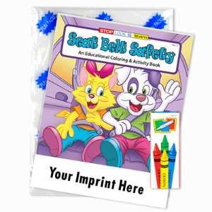 Custom Imprinted Coloring Book Fun Pack - Seat Belt Safety 