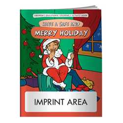 Custom Imprinted Coloring Book - Have A Safe And Merry Holiday Merry, Christmas, Holiday, children, educational, coloring, activity, book, safety