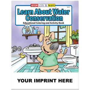 Custom Imprinted Coloring Book - Learn About Water Conservation 