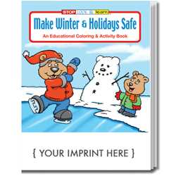 Custom Imprinted Coloring Book - Make Winter and Holidays Safe 