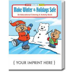 Custom Imprinted Coloring Book - Make Winter and Holidays Safe 