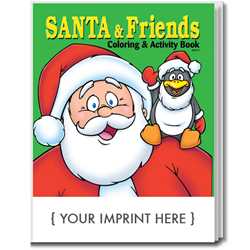 Custom Imprinted Coloring Book - Santa and Friends 