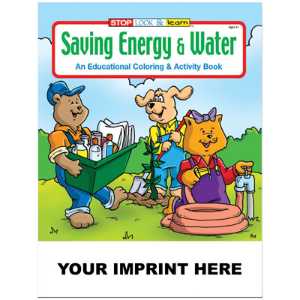 Custom Imprinted Coloring Book - Saving Energy and Water 