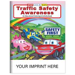 Custom Imprinted Coloring Book - Traffic Safety Awareness bus safety, coloring book, activity book