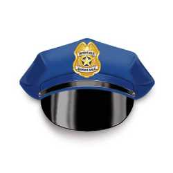Custom Imprinted Gold Jr PC Shield w/ Gold Star Paper Police Hat police, educational, police hat, paper hat, kids hat, police department, police officer