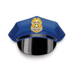 Custom Imprinted Gold Jr PC Shield w/ Gold Star Paper Police Hat police, educational, police hat, paper hat, kids hat, police department, police officer