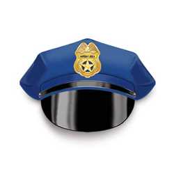 Custom Imprinted Gold Jr PO Shield w/ Gold Star Paper Police Hat police, educational, police hat, paper hat, kids hat, police department, police officer