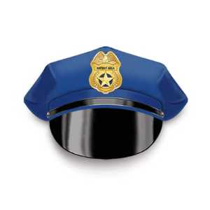 Custom Imprinted Gold Jr PO Shield w/ Gold Star Paper Police Hat police, educational, police hat, paper hat, kids hat, police department, police officer