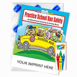 Custom Imprinted Practice School Bus Safety Fun Pack fun pack, bus safety, paint with water, coloring and activity book