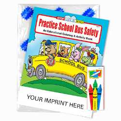 Custom Imprinted Practice School Bus Safety Fun Pack fun pack, bus safety, paint with water, coloring and activity book