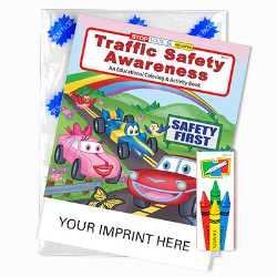 Custom Imprinted Traffic Safety Awareness Fun Pack fun pack, bus safety, paint with water, coloring and activity book