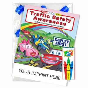 Custom Imprinted Traffic Safety Awareness Fun Pack fun pack, bus safety, paint with water, coloring and activity book