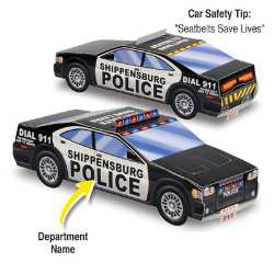 Custom Paper Police Car police, educational, SUV, Police SUV, Police Car, Card Stock, Paper Vehicle, Card Stock Vehicle, Lightweight Vehicle, Safety Tips, custom paper police car, police car giveaway, kids police craft, custom police promotional items, safety awareness giveaways, police department promotional products, paper car toy customizable, community outreach giveaways, kids activity police car, branded paper toys