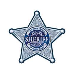 Custom Silver 5-Point Sheriff Sticker Badge 