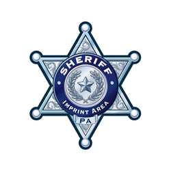 Custom Silver 6-Point Sheriff Sticker Badge 