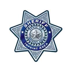 Custom Silver 7-Point Sheriff Sticker Badge 