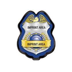 Custom Silver/Blue Jr. Police Chief Clip-On Badge Police, safety product, educational, plastic police badge, police officer badge, imprint badge, imprinted police badge, Custom Silver Blue Jr Police Chief Badge, SS66785ISP8, junior police chief badge, personalized police badge, kids police chief badge, clip on badge for kids, police outreach giveaways, school safety program supplies, community event promotional products, law enforcement promotional items, youth police badges, custom police giveaways