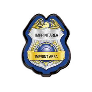 Custom Silver/Blue Jr. Police Chief Clip-On Badge Police, safety product, educational, plastic police badge, police officer badge, imprint badge, imprinted police badge, Custom Silver Blue Jr Police Chief Badge, SS66785ISP8, junior police chief badge, personalized police badge, kids police chief badge, clip on badge for kids, police outreach giveaways, school safety program supplies, community event promotional products, law enforcement promotional items, youth police badges, custom police giveaways