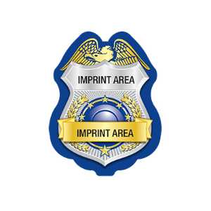 Custom Silver/Blue Jr. Police Chief Sticker Badge Police, safety product, educational, sticker police badge, police officer badge, imprint badge, imprinted police badge, imprinted sticker badge, sticker