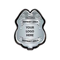 Custom Silver Jr. Police Officer Clip-On Badge Police, safety product, silver badge, custom silver badge, silver police badge, educational, plastic police badge, police officer badge, imprint badge, imprinted police badge,Custom Silver Jr Police Officer Badge, SS66785ISP2, personalized police badge, junior police officer badge, custom kids police badge, clip on badge for kids, police outreach supplies, school safety program giveaways, community event badges, law enforcement promotional products, youth police badge, bulk custom badges