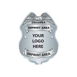 Custom Silver Jr. Police Officer Sticker Badge Police, safety product, educational, sticker police badge, police officer badge, imprint badge, imprinted police badge, imprinted sticker badge, sticker