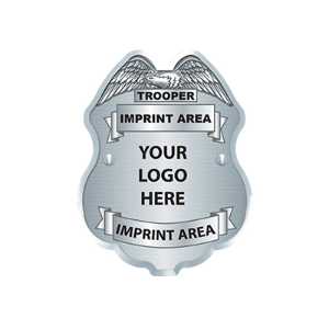 Custom Silver Jr. Police Officer Sticker Badge Police, safety product, educational, sticker police badge, police officer badge, imprint badge, imprinted police badge, imprinted sticker badge, sticker
