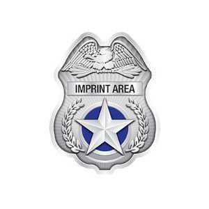 Custom Silver Jr. Police Officer Sticker Badge Police, safety product, educational, sticker police badge, police officer badge, imprint badge, imprinted police badge, imprinted sticker badge, sticker