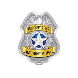 Custom Silver Jr. Police Chief Sticker Badge Police, safety product, educational, sticker police badge, police officer badge, imprint badge, imprinted police badge, imprinted sticker badge, sticker