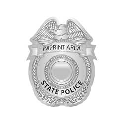 Custom Silver State Police Sticker Badge Police, state police sticker, state police sticker badge, safety product, educational, sticker police badge, police officer badge, custom badge, custom police badge, custom sticker badge, custom silver badge