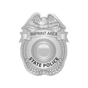 Custom Silver State Police Sticker Badge Police, state police sticker, state police sticker badge, safety product, educational, sticker police badge, police officer badge, custom badge, custom police badge, custom sticker badge, custom silver badge