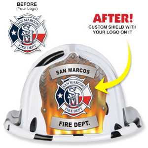 Custom Specialty Hat - Submit Your Own Shield Design firefighting, fire safety product, fire prevention, plastic fire hats, fire hats, kids fire hats, junior firefighter hat, custom fire hat, custom firefighter hat, upload your own shield design, personalized fire hat, kids fire hat, jr firefighter hat, custom department logo hat, fire department giveaways, EMS community outreach, police department event supplies, children’s fire safety items, fire prevention week handouts