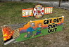 Deluxe Jumbo Yard Signs - Get Out Stay Out firefighting, fire safety product, fire prevention, full custom banner, custom, vinyl banner, indoor and outdoor use, imprinted