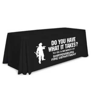 Economy Table Throw - Do You Have What It Takes? firefighting, fire safety product, fire prevention, table cover, table throw, table cloth, fire dept., community events, fire prevention week