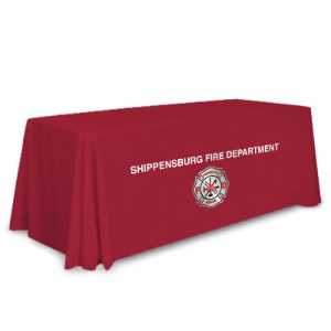 Economy Table Throw - Proud to Serve firefighting, fire safety product, fire prevention, table cover, table throw, table cloth, fire dept., community events, fire prevention week