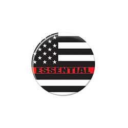 Essential Button buttons, support buttons, public safety thank you firefighter, red line, essential
