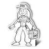 Female EMT Color-Me Stand-Out firefighting, fire safety product, fire prevention, color me, female EMT, firefighter, stand out, female EMT color me craft, EMS kids activity, fire department giveaways, police community outreach items, emergency services promotional products, children’s safety handouts, color and assemble craft